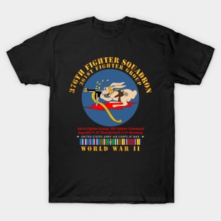 376th Fighter Squadron - AAC at War w  WWII  EU SVC T-Shirt